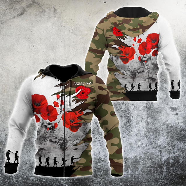 Premium Unisex Hoodie Poppy Flower Anzac Day ML