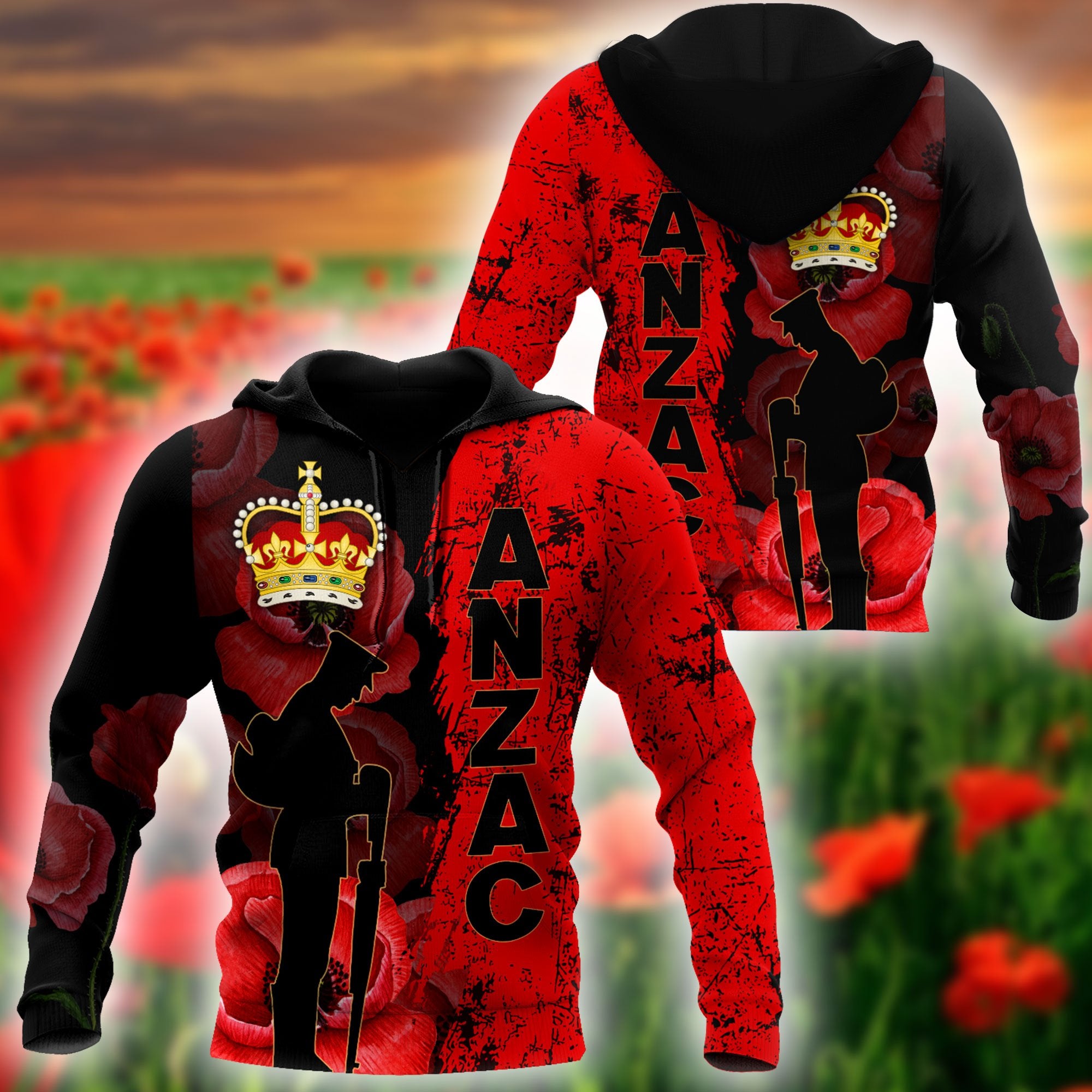 Anzac Day New Zealand Poppy 3D Printed Unisex Shirts TN NTN02042101