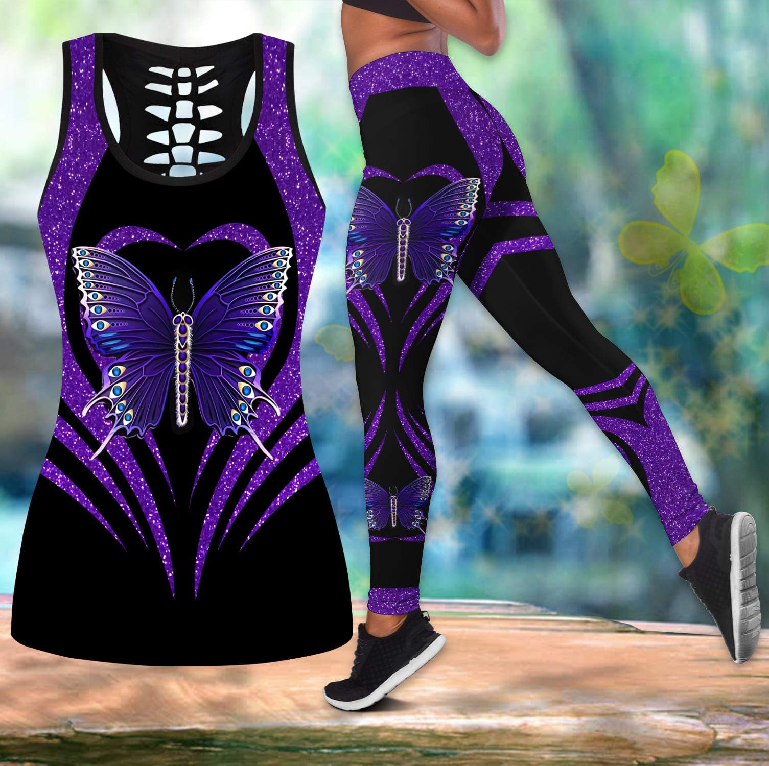 Beautiful Purple Butterfly Combo Outfit