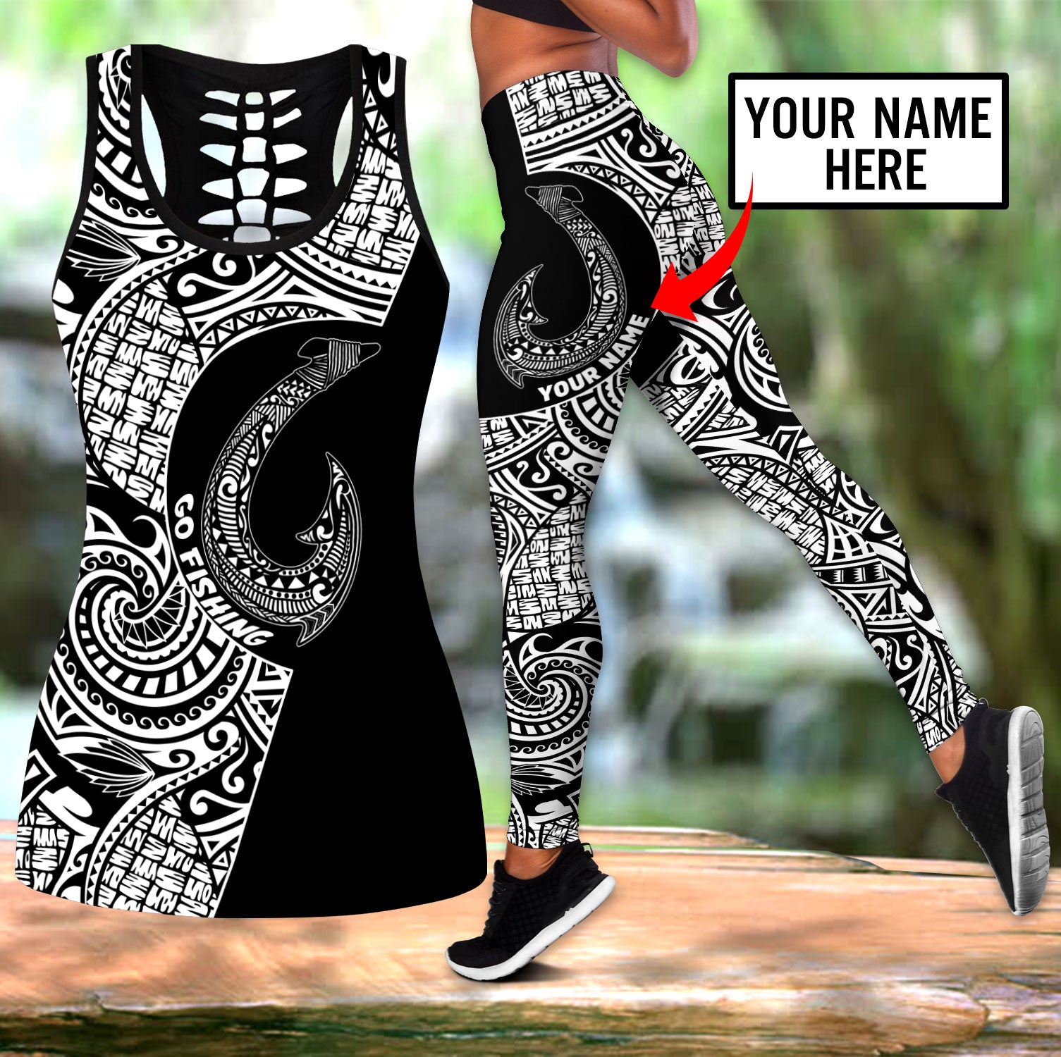 Amazing Polynesian Go Fishing Personalized Deluxe Legging Tank Top ML