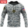 US Army Veteran Personalized Name 3D All Over Printed Unisex Hoodie