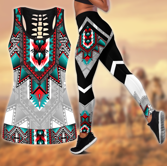 Native American 3D All Over Printed Legging + Hollow Tank