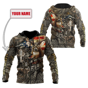 Deer Hunting Personalized Name 3D All Over Printed Shirts MH20052103