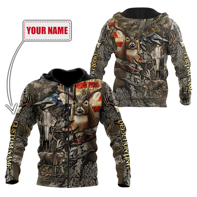 Deer Hunting Personalized Name 3D All Over Printed Shirts MH20052103