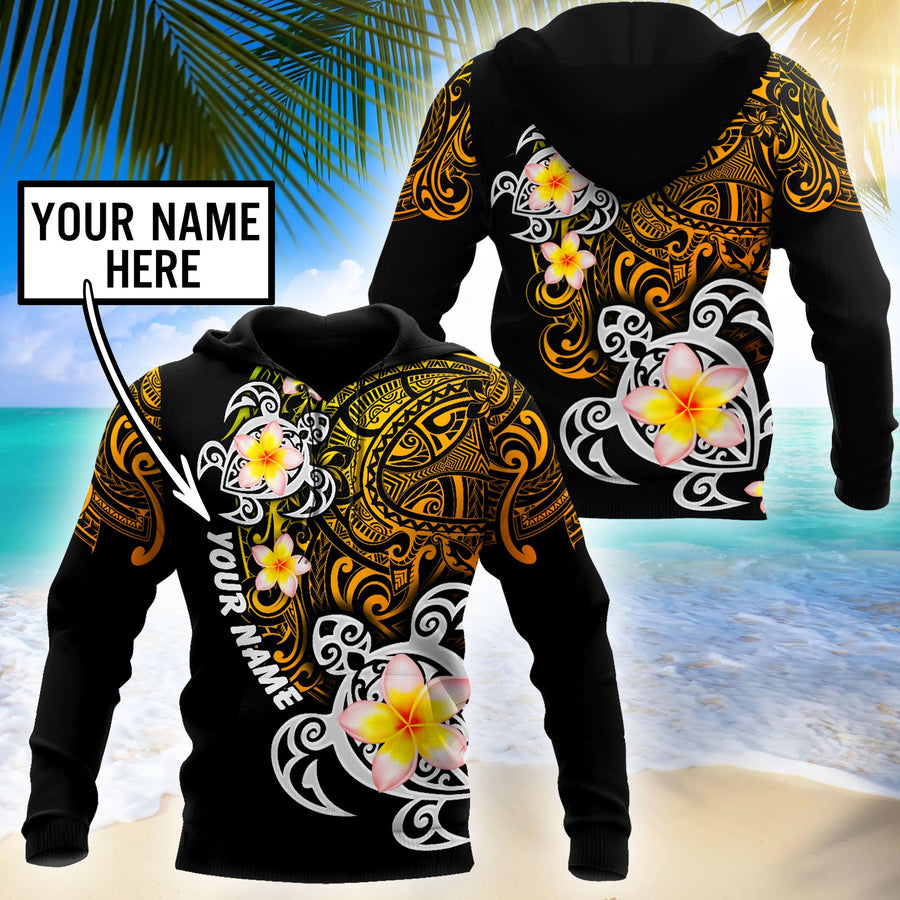 Amazing Polynesian Turtle Tattoo Personalized Unisex Deluxe Hoodie ML