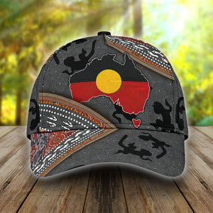 Aboriginal dots Zip pattern 3D design printed Classic Cap