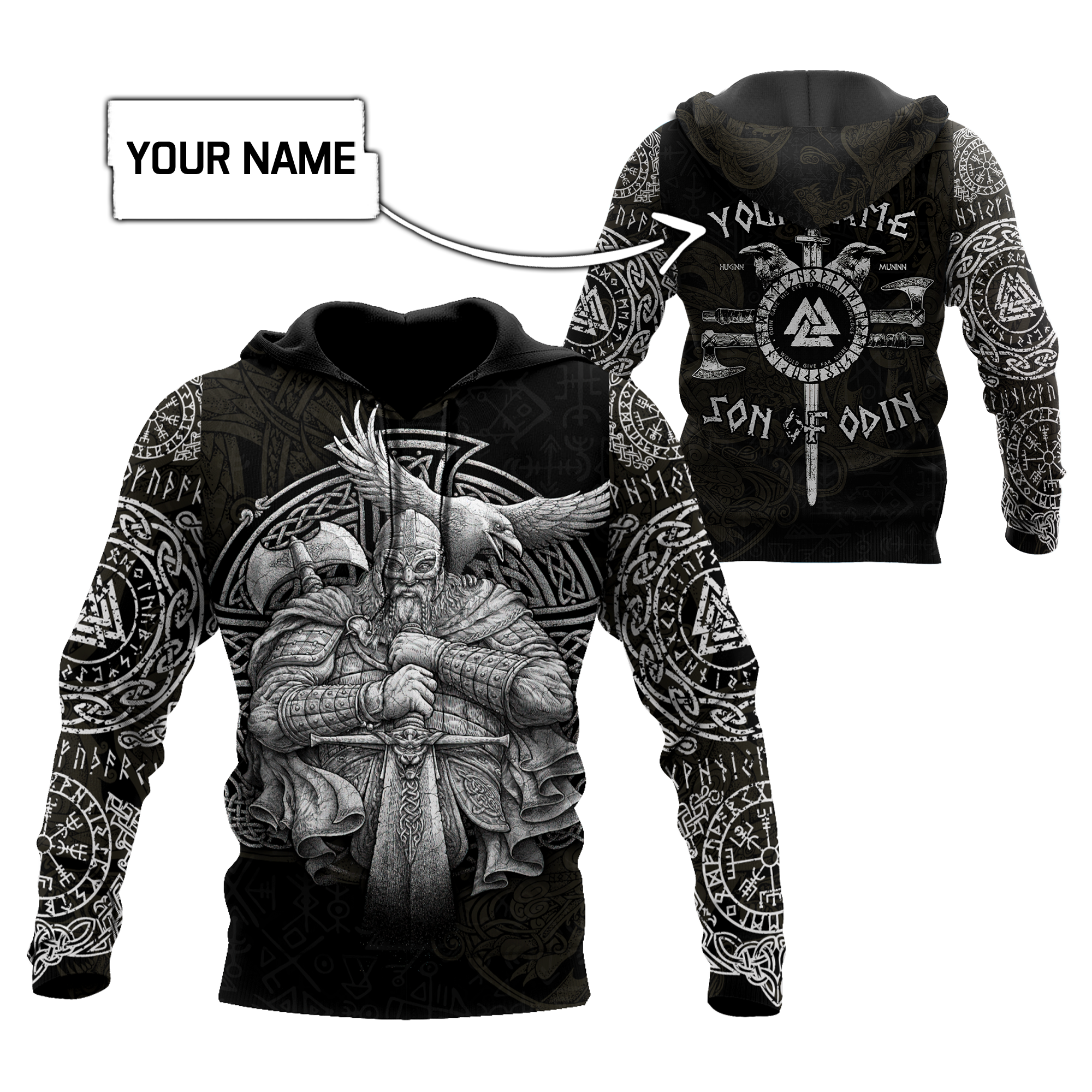 Customized Name Viking 3D All Over Printed Unisex Shirts