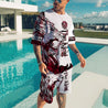 Alpha King Lion Tattoo 3D All Over Printed Combo T-Shirt BoardShorts