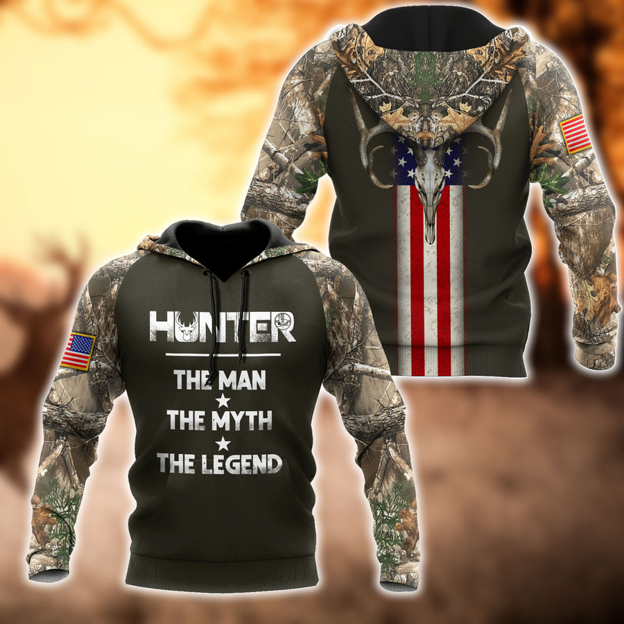 Hunter The Man The Myth The Legend 3D All Over Printed Unisex Shirts