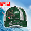 Custom Name Catfish Fishing hat Hook 3D Painting print Cap