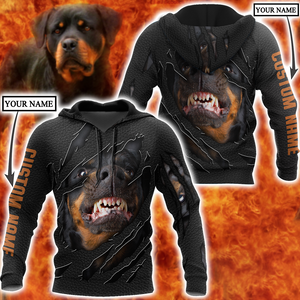 Rottweiler 3D hoodie shirt for men and women custom name