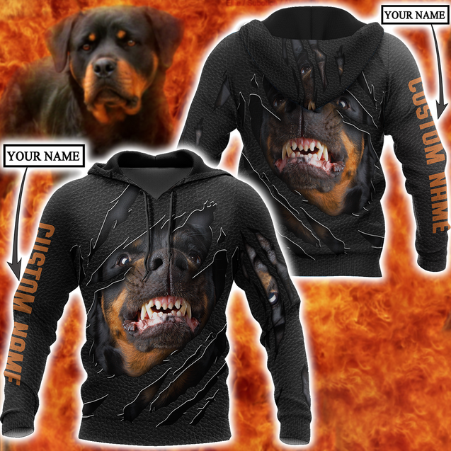 Rottweiler 3D hoodie shirt for men and women custom name