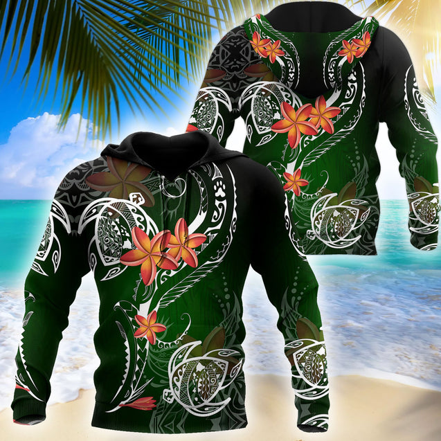 Amazing Polynesian Frangipani And Tattoo Hawaii Style Unisex Deluxe Hoodie ML