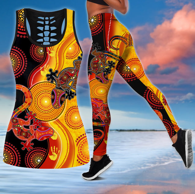 Aboriginal apparels the sun and lizards combo legging tanktop