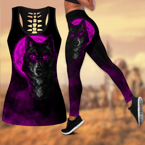 Wolf 3D All Over Printed Legging + Hollow Tank