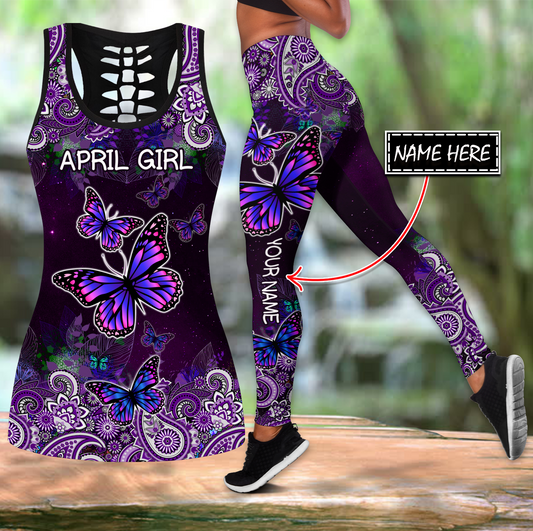 Personalized April Girl Combo Tank Top + Legging TN