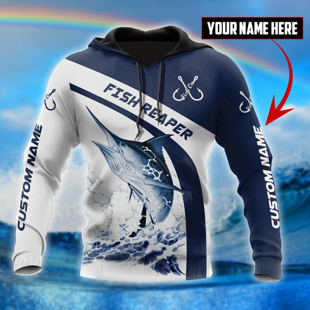 Custom name Marlin fishing design 3d print Combo Hoodie And Sweatpant