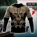 Skull Head Fishing Camo 3D design print shirts