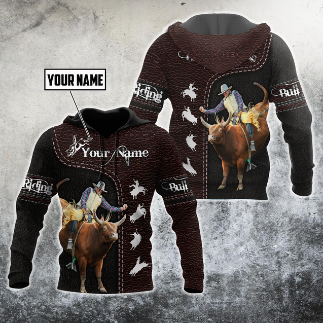 Customize Name Bull Riding 3D All Over Printed Unisex Shirts