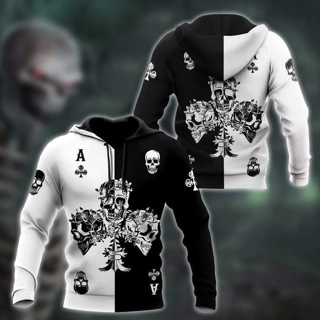 Ace Ckub Skull Gothic Art 3D All Over Printed Unisex Shirts