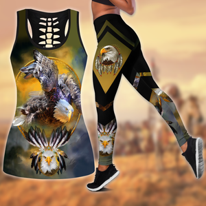 Eagle Native American 3D All Over Printed Legging + Hollow Tank