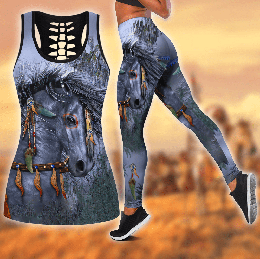 Native American 3D All Over Printed Legging + Hollow Tank