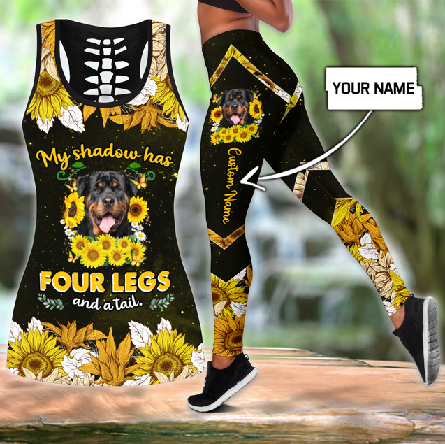 Personalized German Shepherd flowers legging + hollow tank combo ver2 DD14042105
