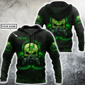 Customize Name Green Skull Hoodie For Men And Women DD01042101