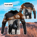 Black Horse Persionalized 3D All Over Printed Shirts