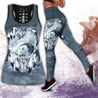 Wolf Native American 3D All Over Printed Legging + Hollow Tank