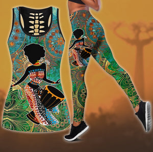 African Girl Drum Combo Legging + Tank Top HHT27042101