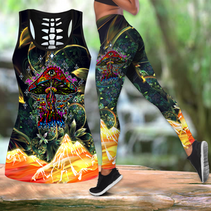 Premium Mushroom Hippe 3D Over Printed Legging & Tank Top