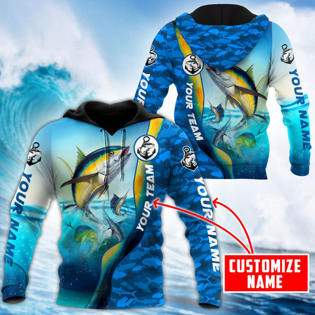 Custom name Tuna fishing Team Billfish 3D Design Printed Shirts