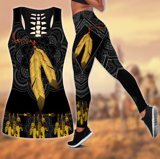 Native American 3D All Over Printed Legging + Hollow Tank