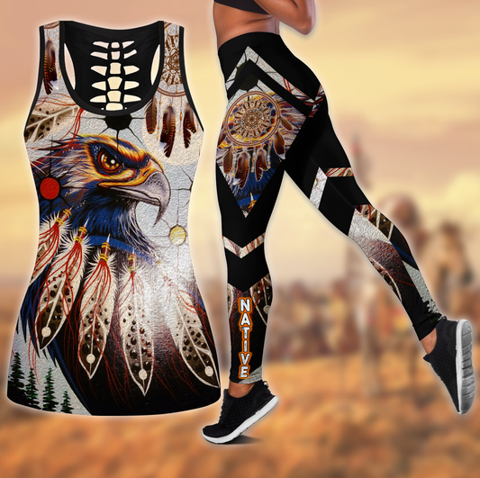 Native American 3D All Over Printed Legging + Hollow Tank