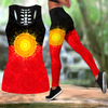 Aboriginal Flag Indigenous Sun Painting Art Combo Legging Tank