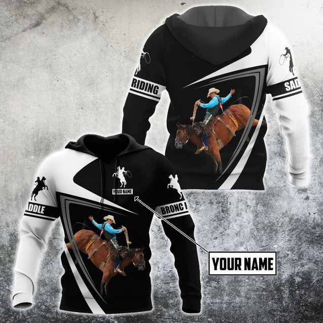 Personalized Name Rodeo 3D All Over Printed Unisex Shirts Bronc Riding Ver 3