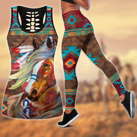 Native American 3D All Over Printed Legging + Hollow Tank