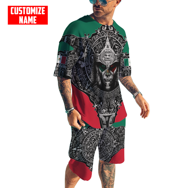 Personalized Name Aztec Mexican Combo T-shirt and Short 3D All Over Printed DQB09102101