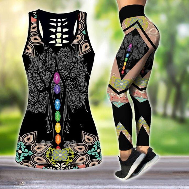 Premium I'm Hippie Girl Tree Of Life 3D Over Printed Legging & Tank Top