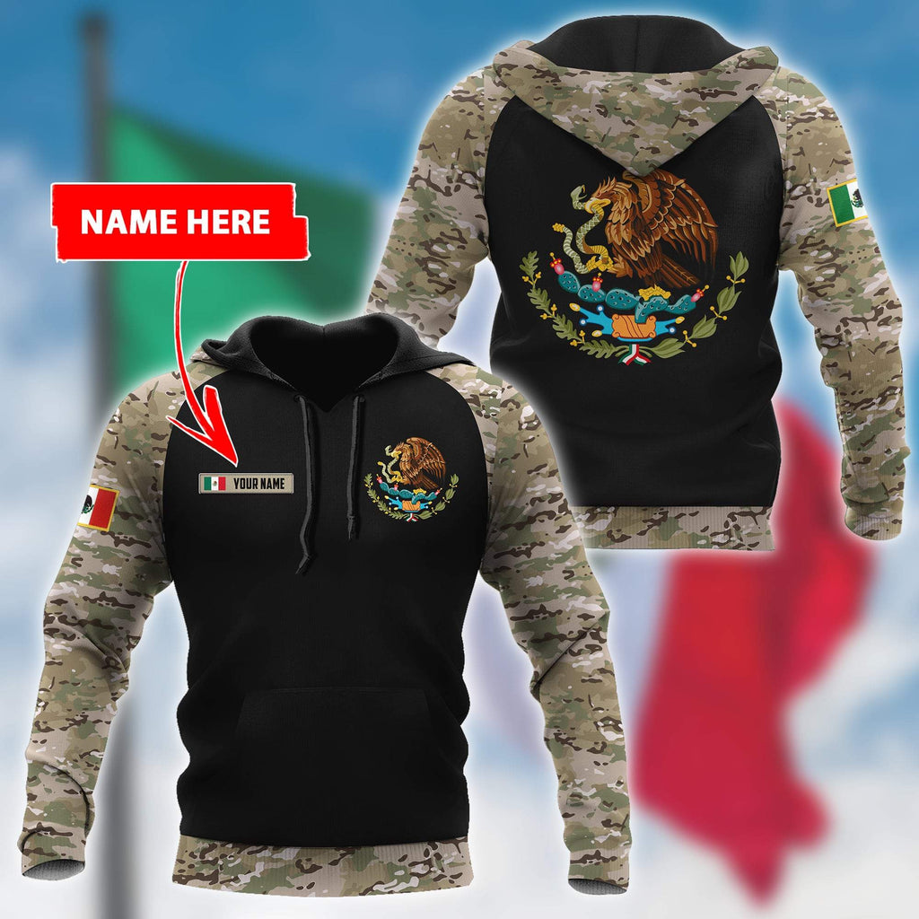 Mexico Coat Of Arms no02 Personalized Name 3D Unisex Hoodie