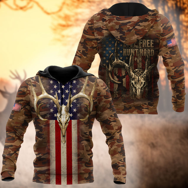 Hunting Season: Live Free Hunt Hard 3D All Over Printed Unisex Shirts