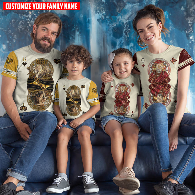 Gift For Son and Daughter Lion Queen Poker 3D All Over Printed Shirts For Kids From 1 year - 15 years