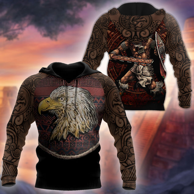 Eagle Warrior Aztec Mexican 3D All Over Printed Unisex Shirts