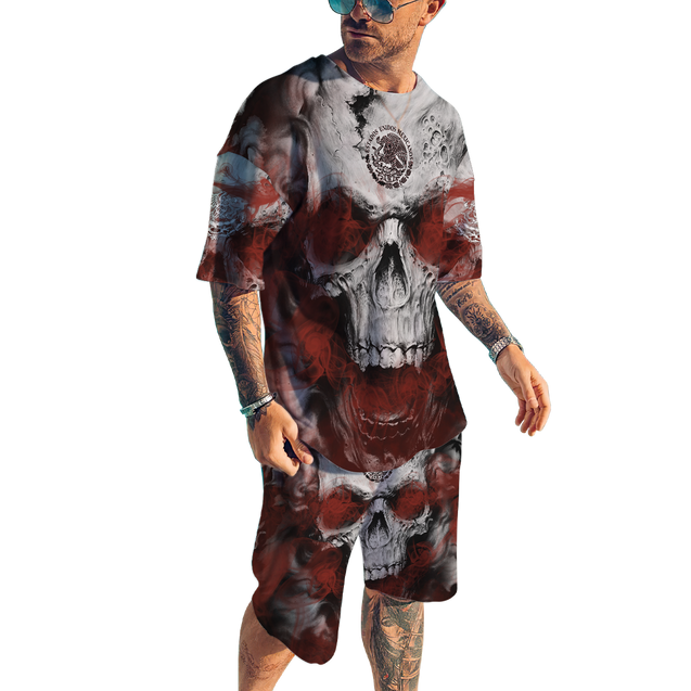 Mexican Skull 3D All Over Printed Combo T-Shirt BoardShorts