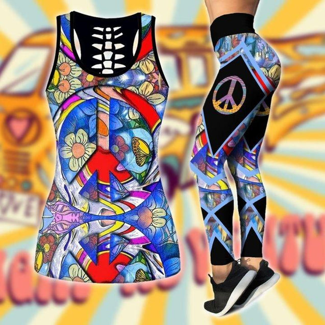 Premium Hippie 3D Over Printed Legging & Tank Top