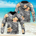 Amazing Polynesian Tattoo And Hibiscus Unisex Deluxe Hoodie ML