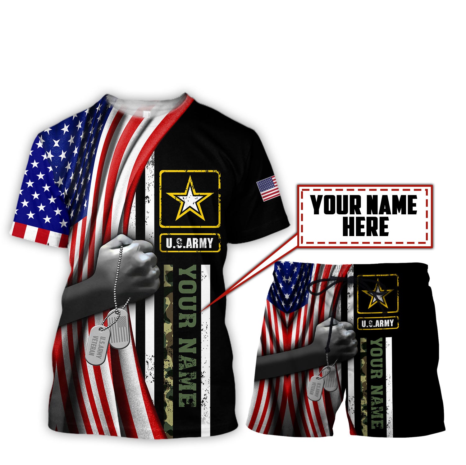 US Army 3D All Over Printed Unisex Shirts