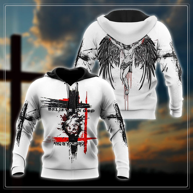 Believe in God and in Yourself Jesus 3D All Over Printed Unisex Shirts