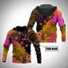Amazing Polynesian Personalized Wave And Frangipani Unisex Deluxe Hoodie ML